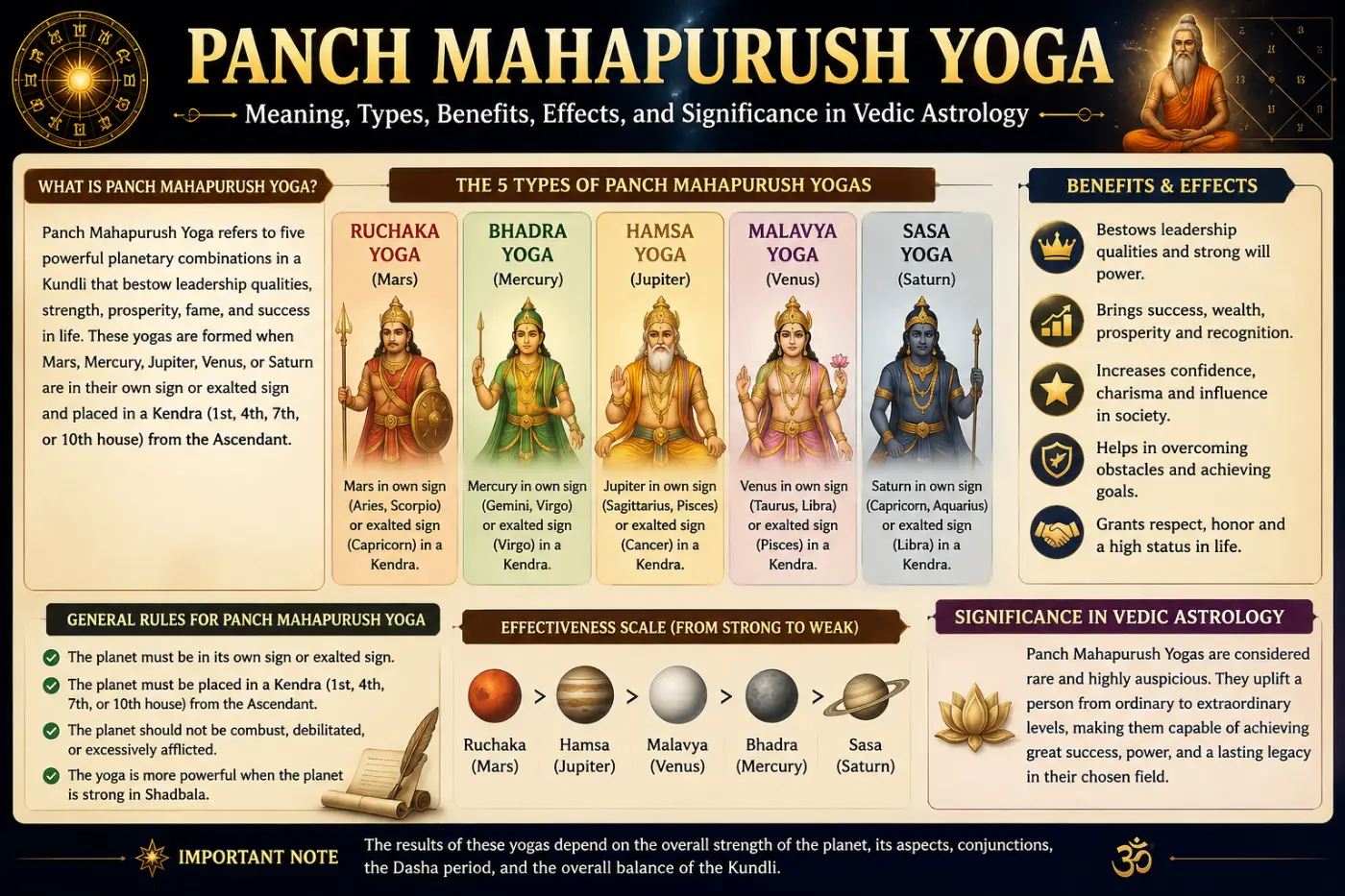 Panch Mahapurush Yoga: Meaning, Types, Benefits, E