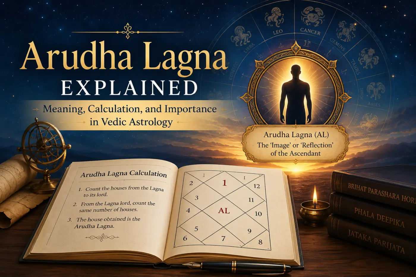 Arudha Lagna explained with a Vedic astrology char