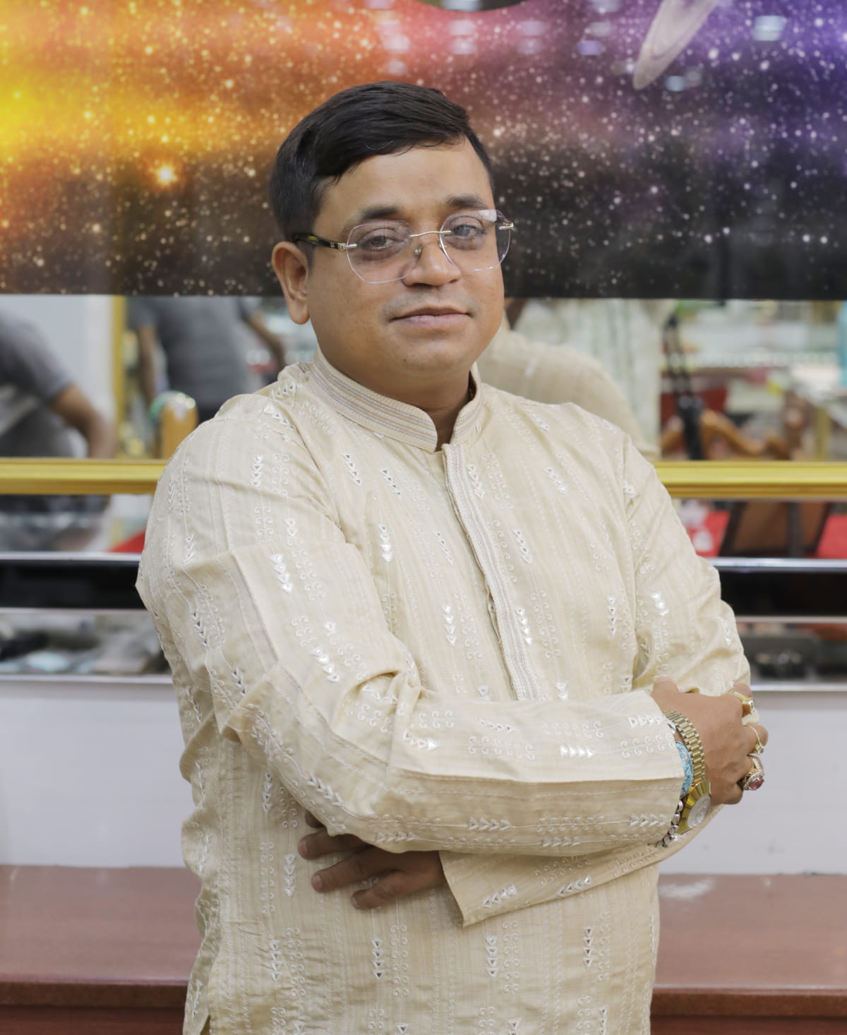 Portrait of Astrologer SK Abid at his astrology consultation chamber in Kolkata